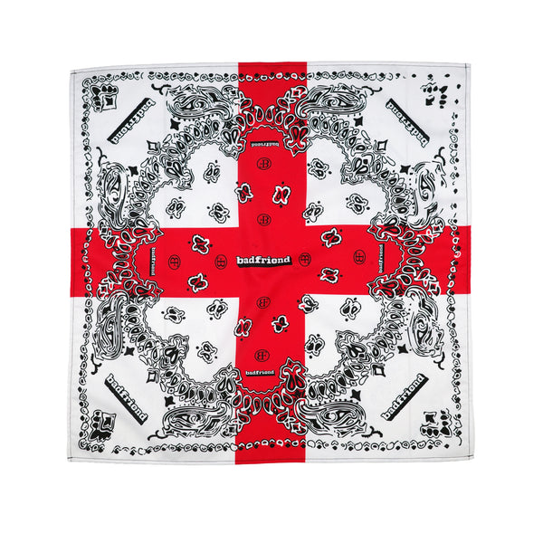 England Paisley Bandana (White/Red)