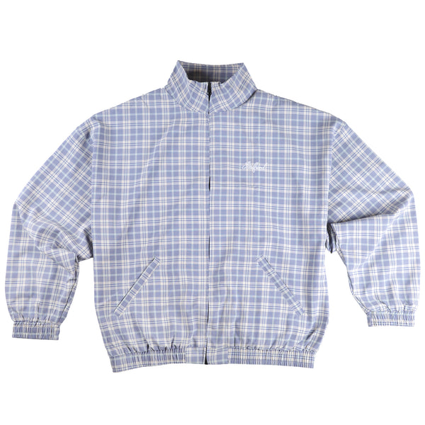 Cursive Plaid Jacket (Light Blue)