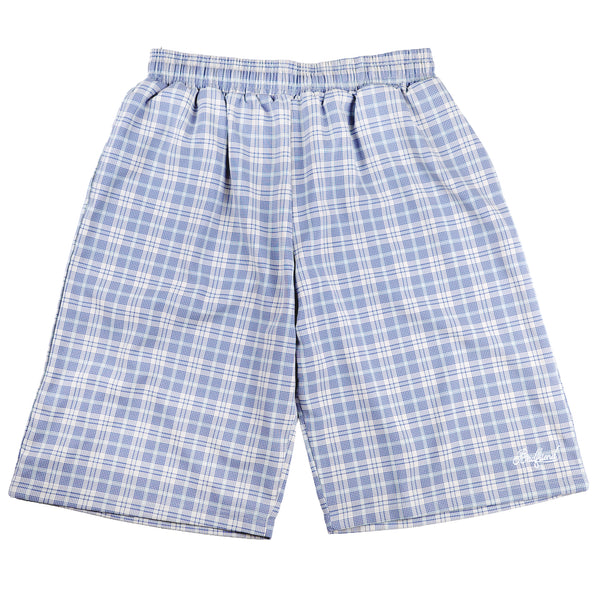 Cursive Baggee Plaid Short (Light Blue)