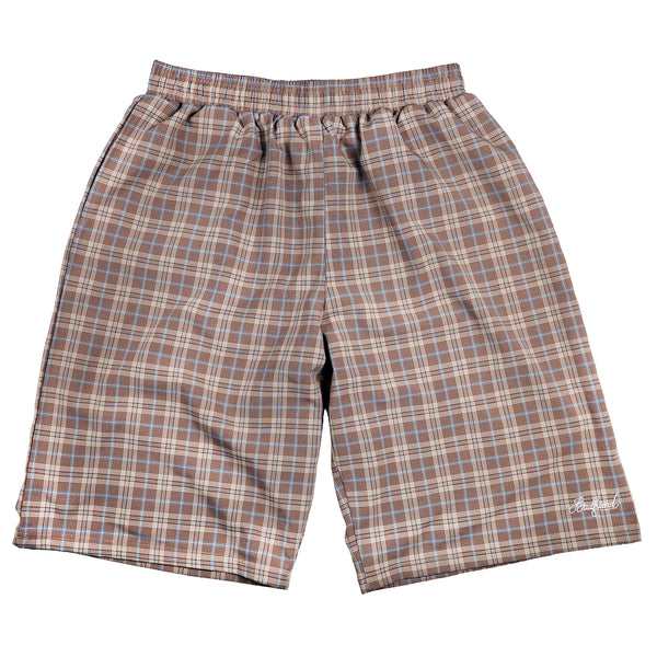 Cursive Baggee Plaid Short (Brown)