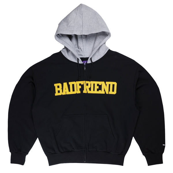 College Zip Up (Black/Heather)