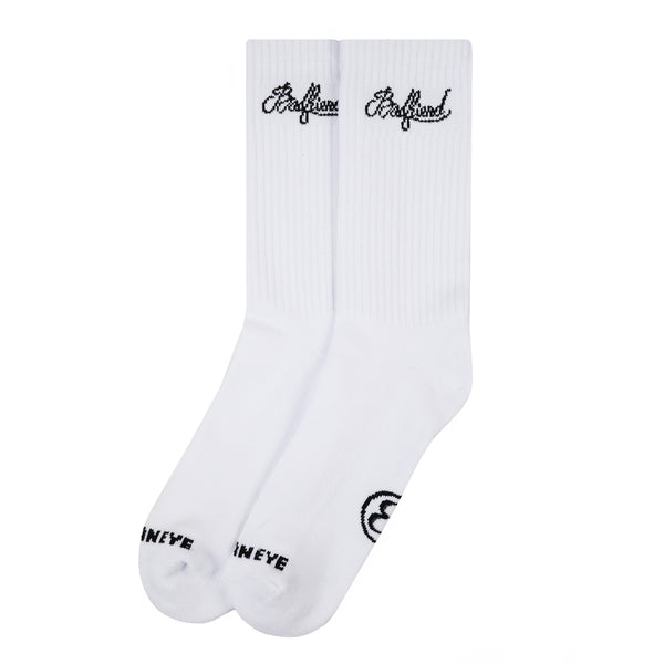 Cursive Logo Sock (White)