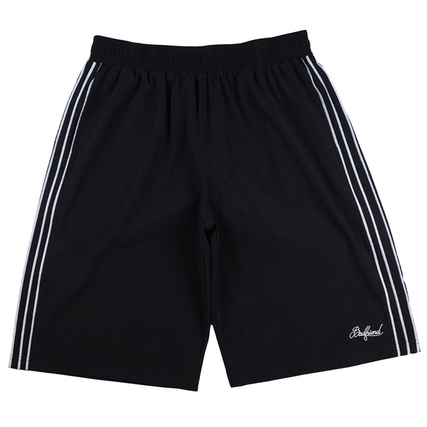 Striped Nylon Baggee Short (Black)