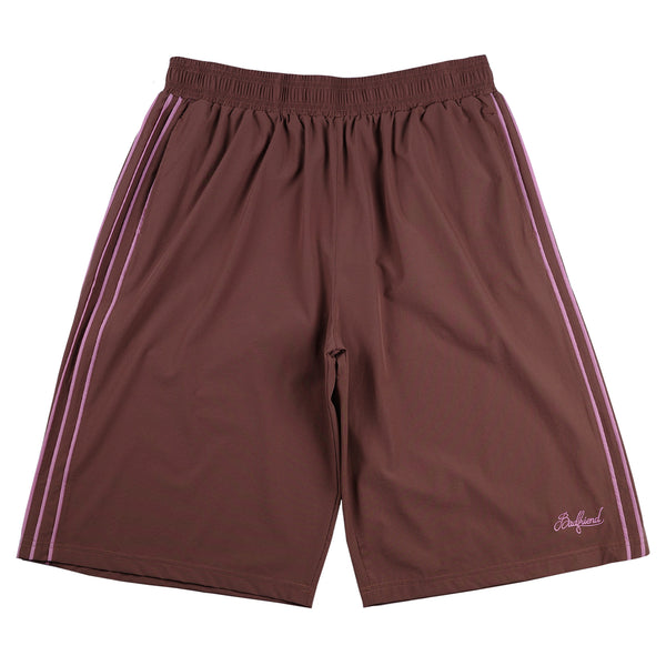 Striped Nylon Baggee Short (Brown)