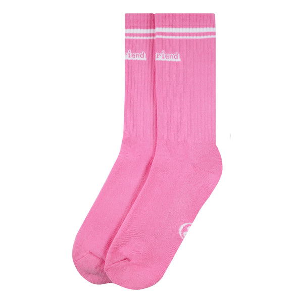 Striped Bar Logo Sock (Pink)
