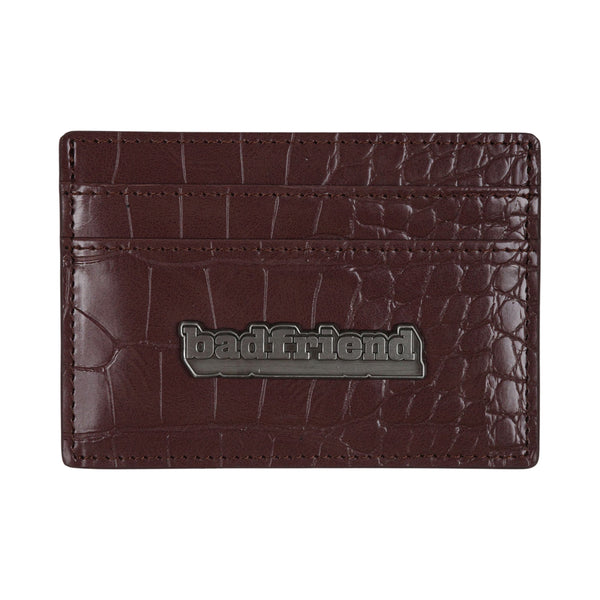 Bar Logo Card Holder (Brown/Baby Blue)