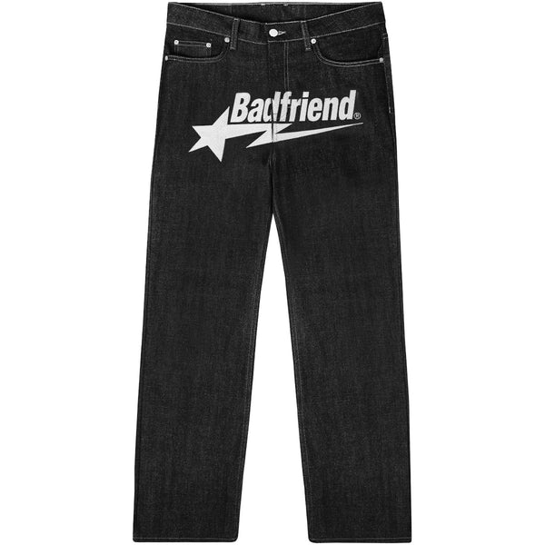 Chain Stitched Star Pant (Black/White)
