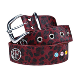 Cheetah Studded Belt (Wine)